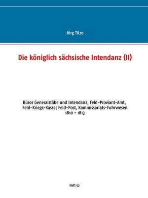 cover image of Die königlich sächsische Intendanz